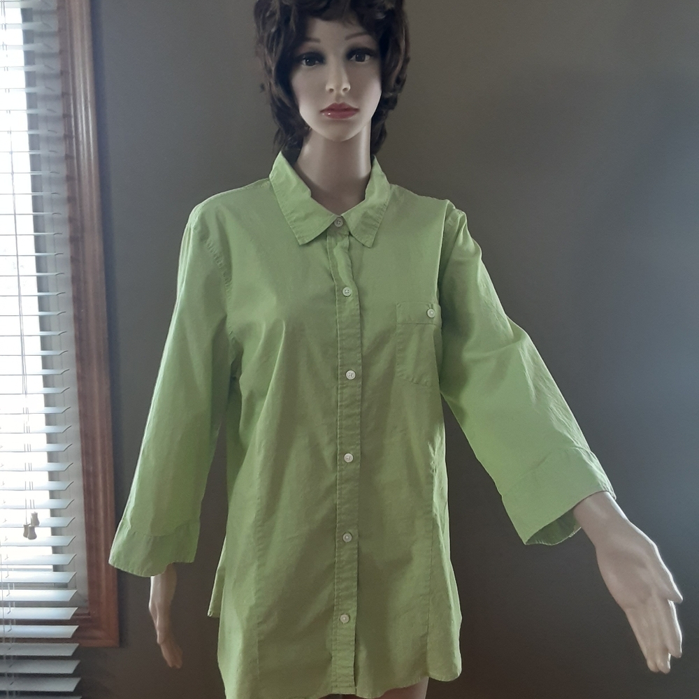 Old Navy #334 Women's Stretch Perfect Fit Blouse Sz XXL Preowned 3/4 Sleeves